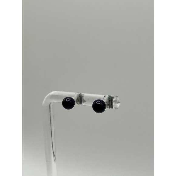 Amethyst Ball Silver Stud Earrings! - Picture 6 of 8